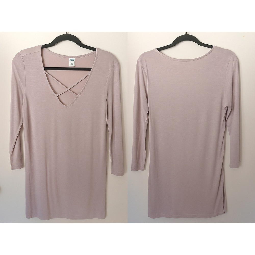 Old Navy Lace-Up Tunic Dress Women's Small Icelandic Mine Pink Coquette Softgirl